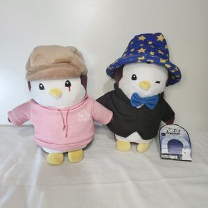 Pudgy Penguins 8" Plush Buddies Lot Pink Hoodie Hat & Magician Winking 2023 ACCC
